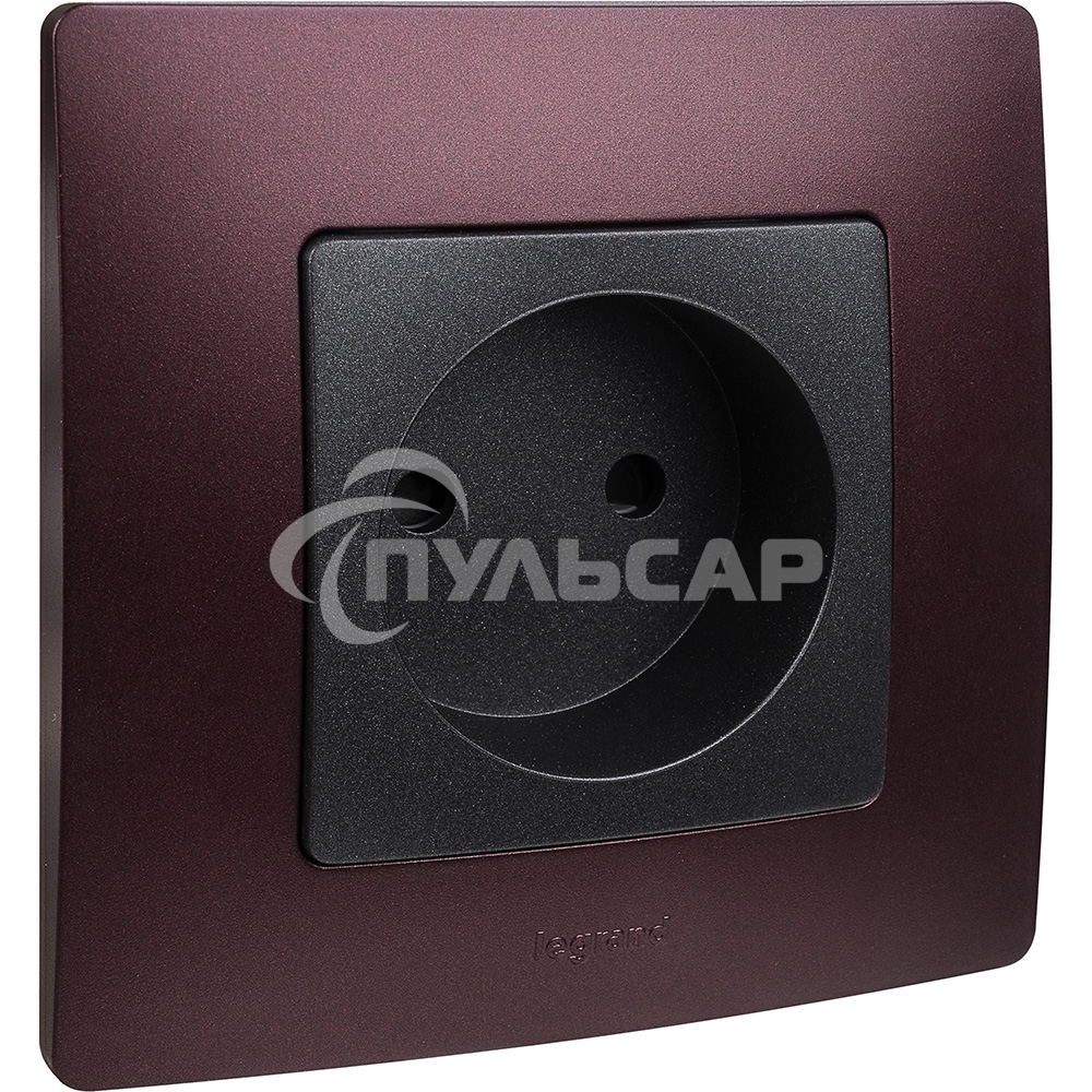 Розетка 2К на винтах, защ. шт., антрацит ETIKA