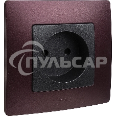 Розетка 2К на винтах, защ. шт., антрацит ETIKA