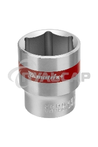 Головка Matrix торцевая 27мм 6-гранная crv под квадрат 1/2'' хромированная