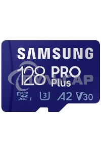 Флеш карта microSDXC 128GB Samsung PRO Plus Class 10, A2, V30, UHS-I (U3), W 130 МБ/с, R 180 МБ/с, <MB-MD128SA/KR> адаптер на SD