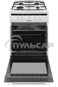 Плита газовая Hansa FCGW51003 белый, конфорок 4 шт, духовка 56 л, 50 см x 85 см x 60 см
