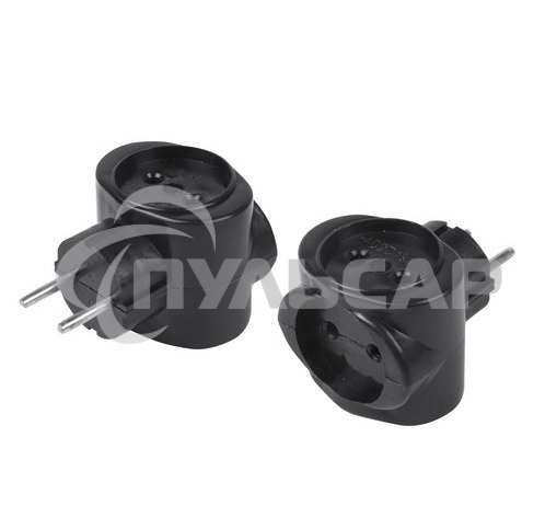 Тройник электрический биметалл 220 В 6 А черный Rexant