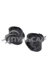 Тройник электрический биметалл 220 В 6 А черный Rexant