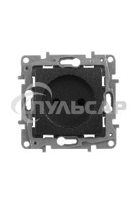 Розетка 2К на винтах, защ. шт., антрацит ETIKA
