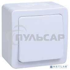 Выключатель 1-кл. ОП ГЕРМЕС PLUS 10А IP54 ВСп20-1-0-ГПБ проход. белый ИЭК EVMP12-K01-10-54-EC