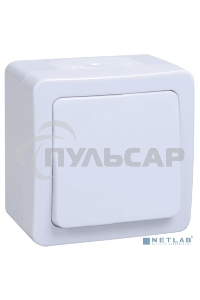 Выключатель 1-кл. ОП ГЕРМЕС PLUS 10А IP54 ВСп20-1-0-ГПБ проход. белый ИЭК EVMP12-K01-10-54-EC