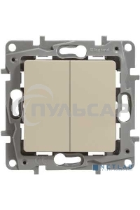 Механизм выключателя 2-кл. СП Etika 10АX безвинт. зажимы сл. кость Leg 672302