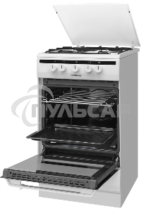 Плита газовая Hansa FCGW51003 белый, конфорок 4 шт, духовка 56 л, 50 см x 85 см x 60 см