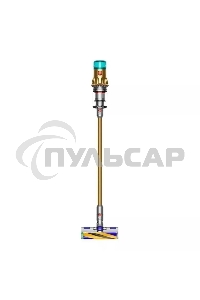 Пылесос вертикальный Dyson SV46 V12 Detect Slim Absolute золотистый/серебристый, питание от аккумулятора, 150 Вт, уборка сухая, пылесборник 0.35 л, работа от АКБ max 60 мин