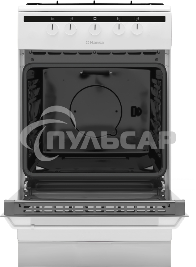 Плита газовая Hansa FCGW51003 белый, конфорок 4 шт, духовка 56 л, 50 см x 85 см x 60 см