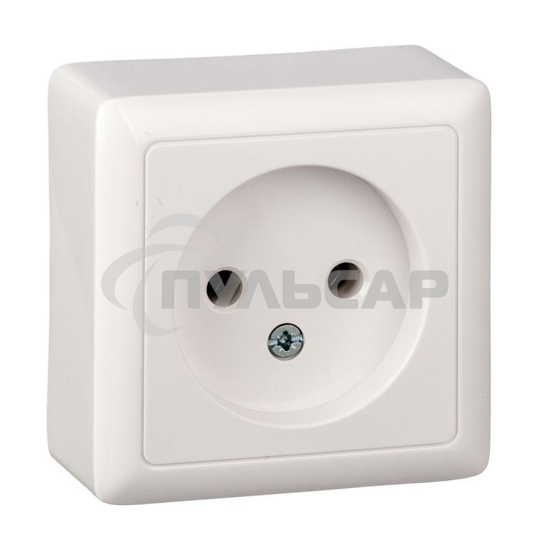 Розетка 1-м ОП Хит 10А IP20 без заземл. белый  SchE RA10-131-B