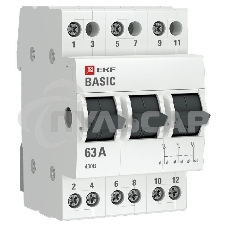 Переключатель трехпозиционный 3п 63А Basic EKF tps-3-63