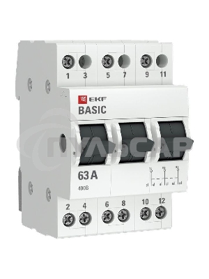 Переключатель трехпозиционный 3п 63А Basic EKF tps-3-63
