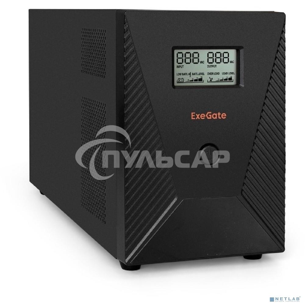 Источник бесперебойного питания ExeGate EP287660RUS SpecialPro Smart LLB-3000.LCD.AVR.EURO.RJ.USB 3000VA/1800W, LCD, AVR, 4 евророзетки, RJ45/11, USB, черный