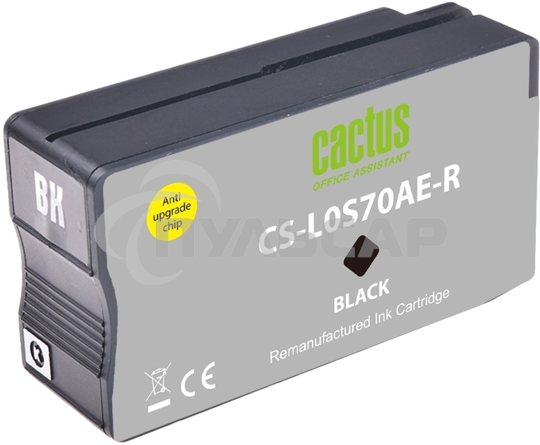 Картридж струйный Cactus CS-L0S70AE-R 953XL черный (54мл) для HP OJ Pro 7740/8210/8218/8710/8715