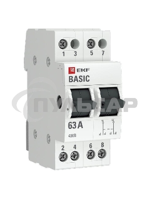 Переключатель трехпозиционный 2п 63А Basic EKF tps-2-63