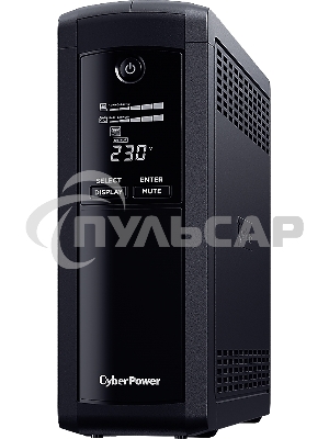 Источник бесперебойного питания UPS CyberPower VP1600ELCD Line-Interactive 1600VA/960W USB/RS-232/RJ11/45 (4 + 1 EURO)