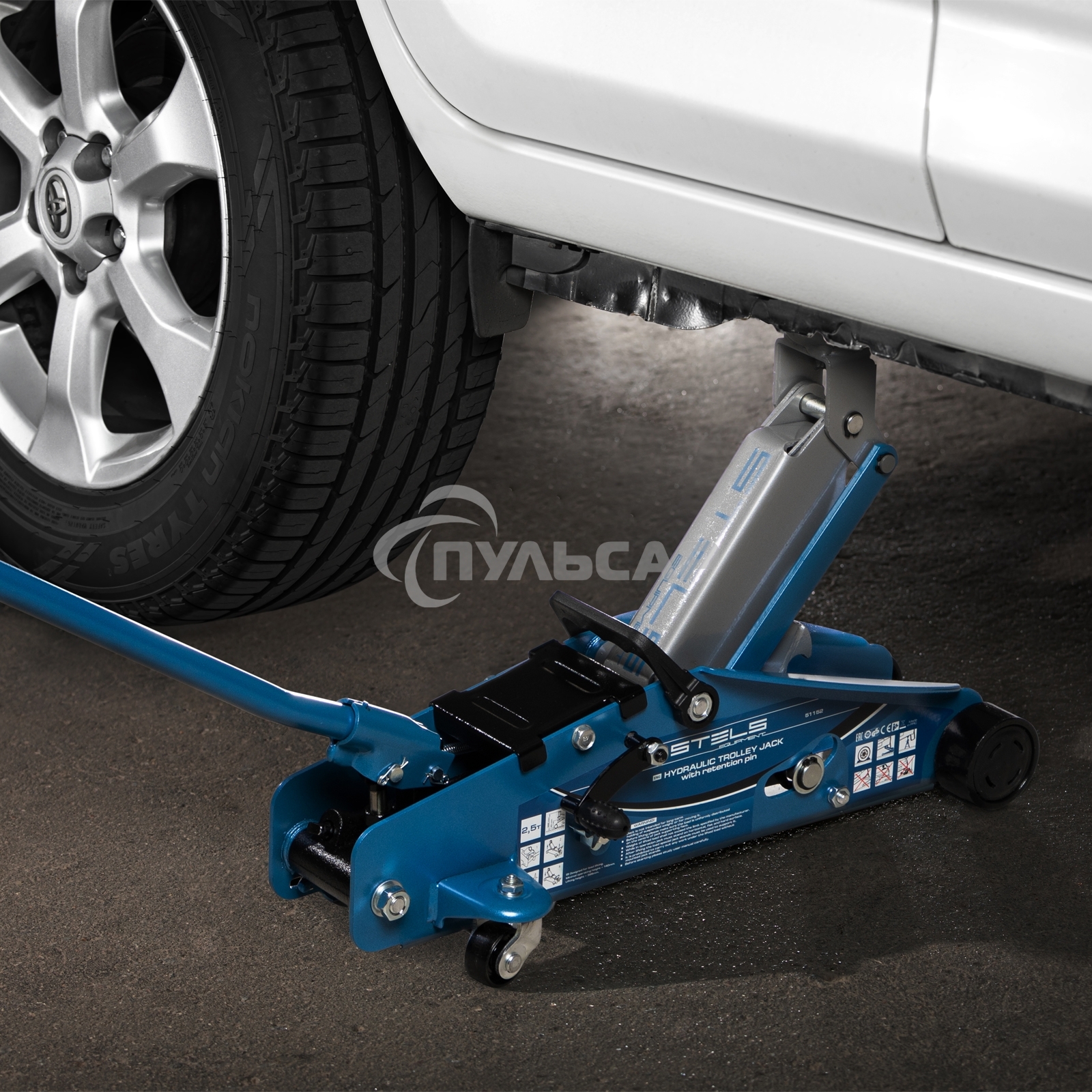 Домкрат гидравлический подкатной с фиксатором STELS 51152, 2,5т 140-385 мм