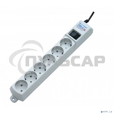 Сетевой фильтр ZIS Pilot S, 6 розеток, 3м, белый, Pilot S3M