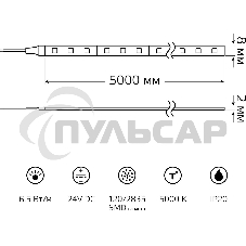 Лента светодиодная Gauss SMD 5м
