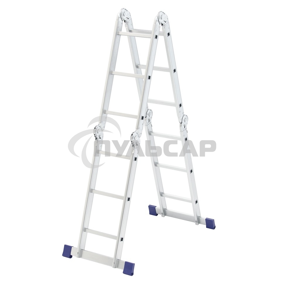 Лестница шарнирная алюминиевая Сибртех, 4х3, 97881