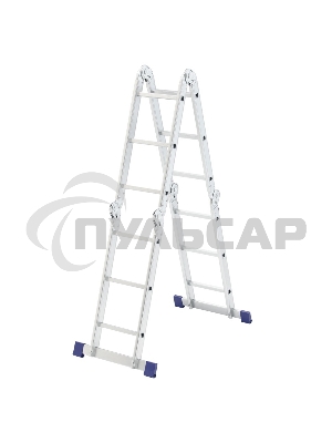 Лестница шарнирная алюминиевая Сибртех, 4х3, 97881