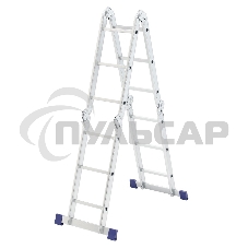 Лестница шарнирная алюминиевая Сибртех, 4х3, 97881 Лестница шарнирная алюминиевая Сибртех, 4х3, 97881