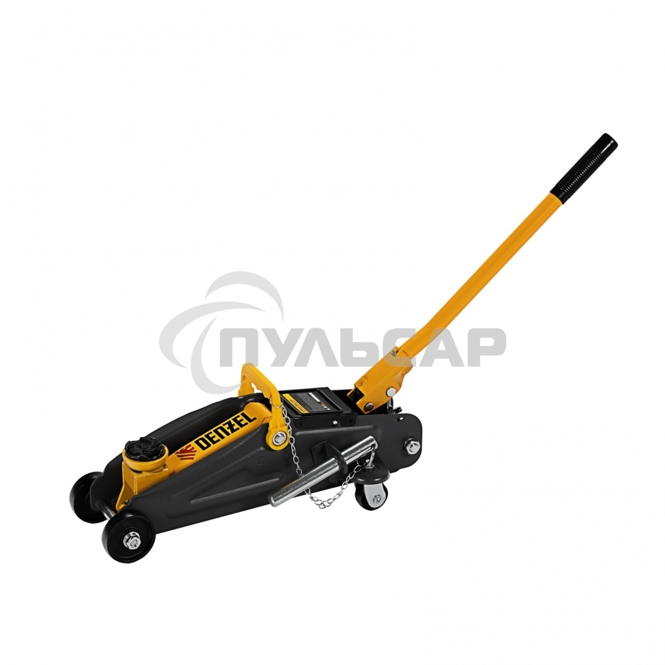 Домкрат гидравлический подкатной с фиксатором Denzel, 2 т, 130-330 мм 51153