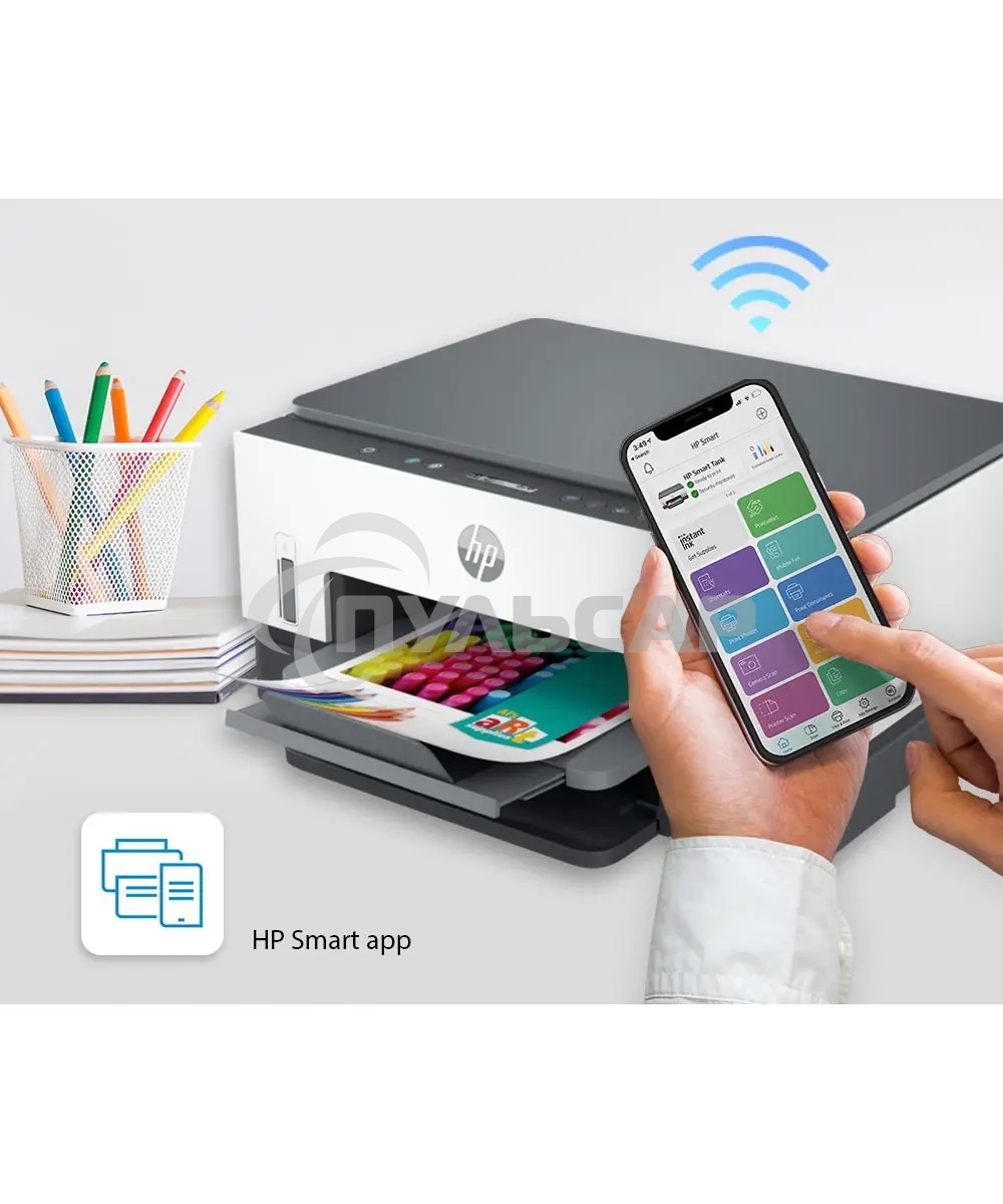 МФУ струйное HP Smart Tank 750 AiO, А4, цветной, печ. до 15/9 стр/мин., скан. до 8 стр/мин., 4800x1200 dpi (печ.), 1200x1200 dpi (скан.), Bluetooth, USB, Wi-Fi