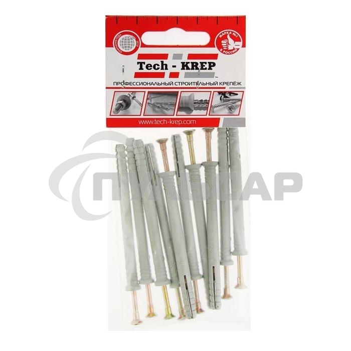 Дюбель-гвоздь 6х80 с потайной манжетой полипропилен (уп.10шт) пакет Tech-Krep 103903