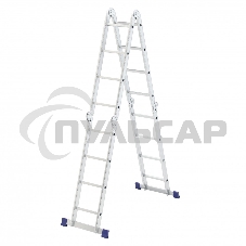 Лестница шарнирная алюминиевая Сибртех, 4х4, 97882