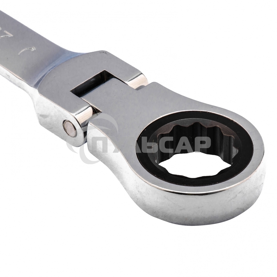 Ключ Matrix комбинированный трещоточный, 27 мм, CrV, шарнирный, зерк.хром