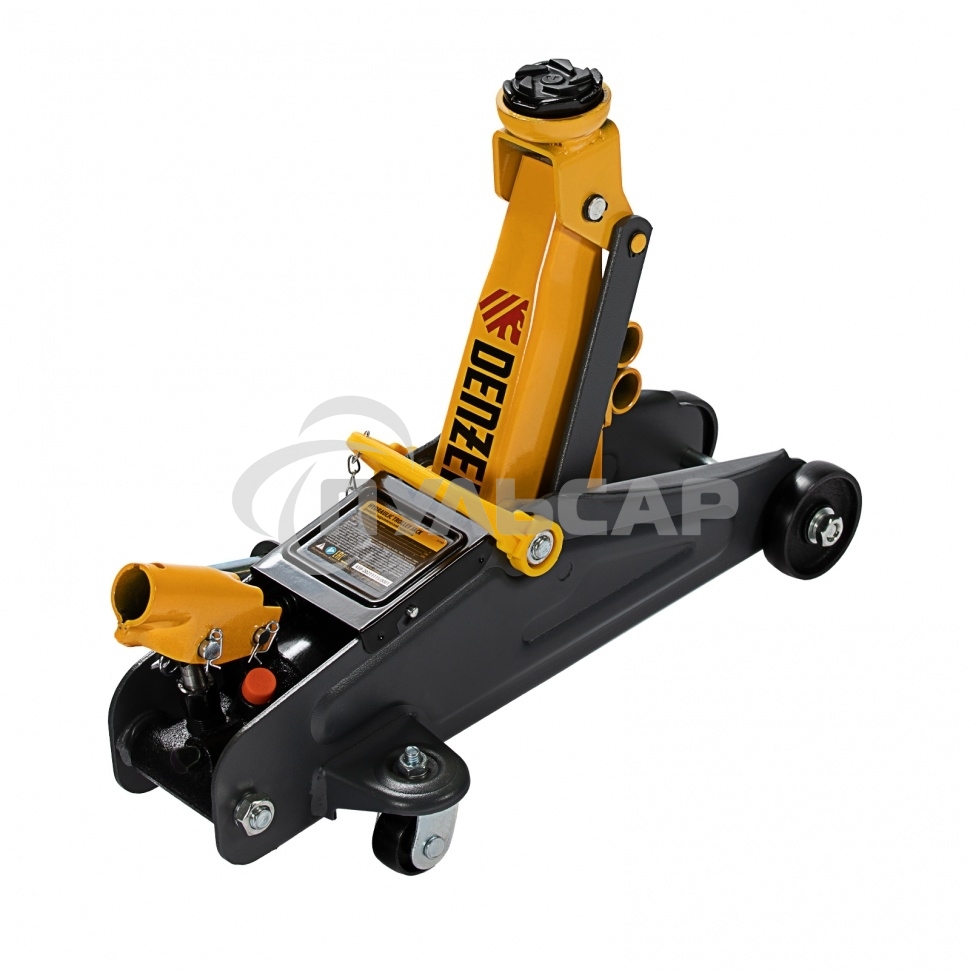 Домкрат гидравлический подкатной с фиксатором Denzel, 2 т, 130-330 мм 51153