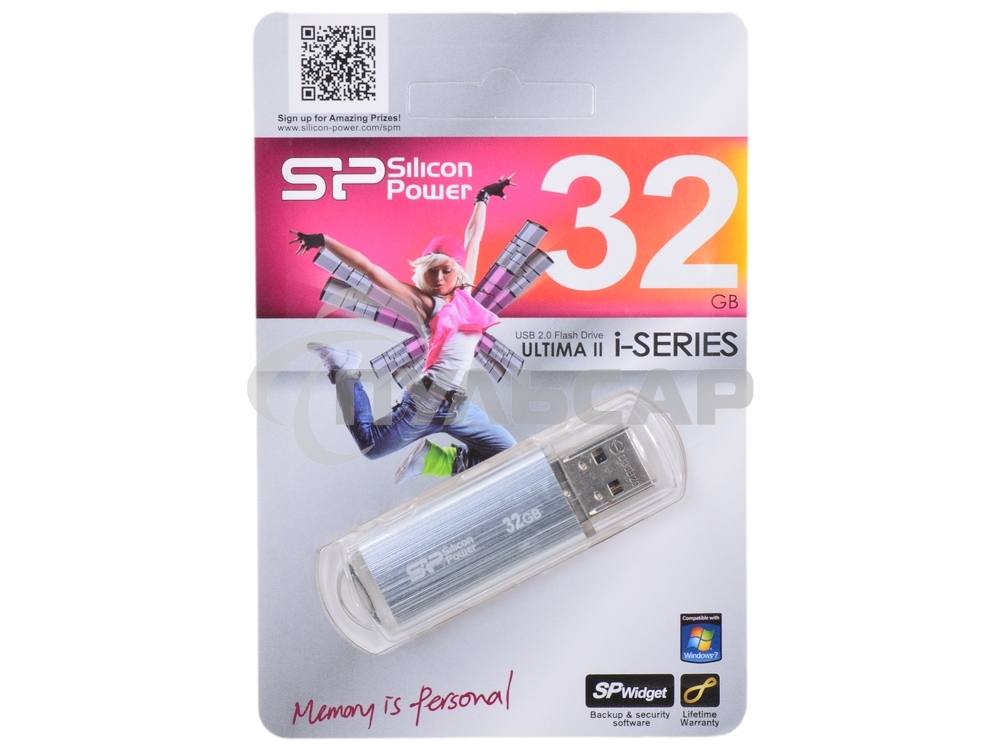 Флешка USB 32 Gb Ultima II-I Series SP032 Gb,UF2M01V1S USB 2.0 серебристый