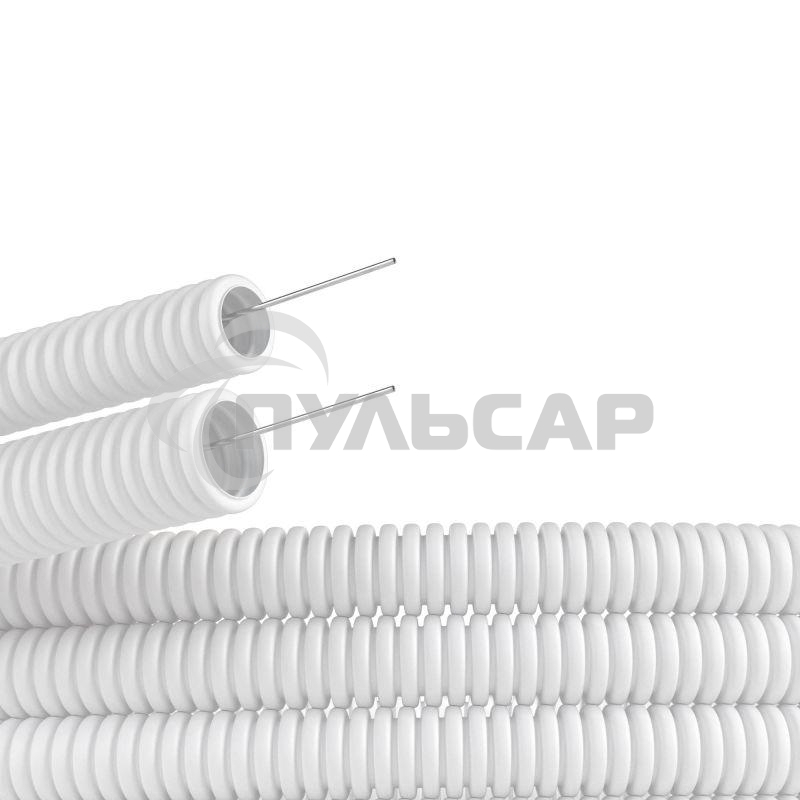 Труба ПЛЛ гибкая гофр. не содержит галогенов д.25 м м, ПВ-0, с протяжкой,50 м, белый