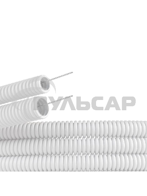 Труба ПЛЛ гибкая гофр. не содержит галогенов д.25 м м, ПВ-0, с протяжкой,50 м, белый