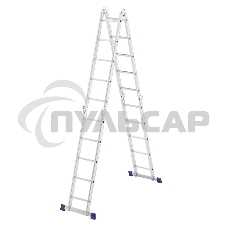 Лестница шарнирная алюминиевая Сибртех 4х5, 97883