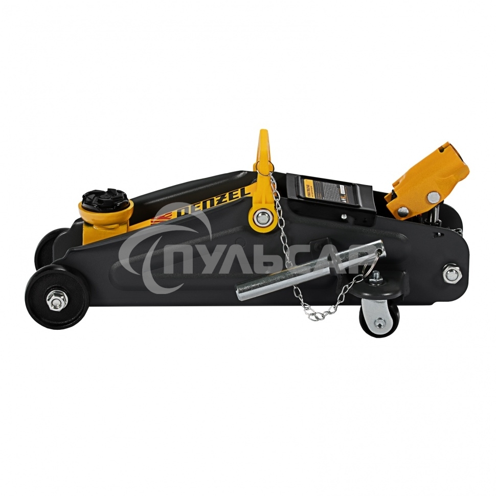 Домкрат гидравлический подкатной с фиксатором Denzel, 2 т, 130-330 мм 51153