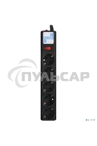 Сетевой фильтр Powercube SPG5-С3 3м (5 розеток) черный (коробка)