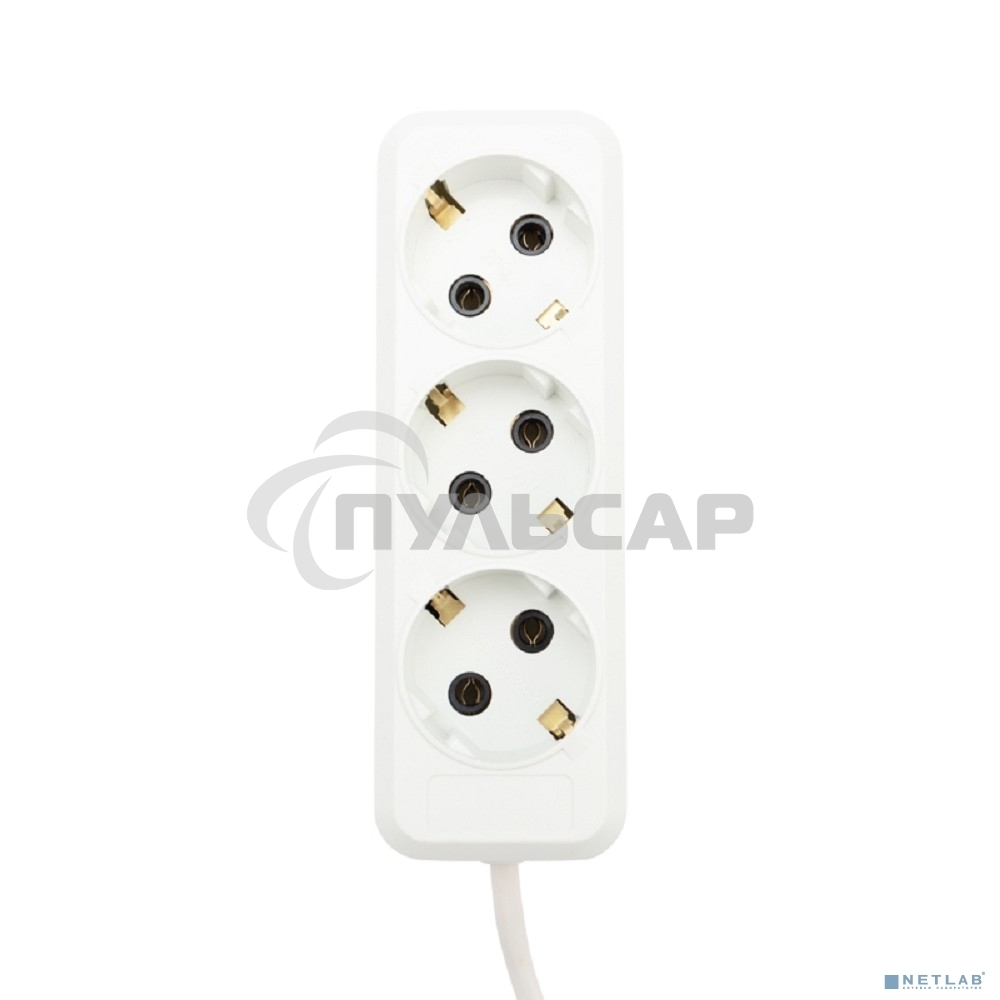 Удлинитель Rexant 3 гнезда, 3 м, 3х1.0 мм², с/з, белый (Сделано в России)