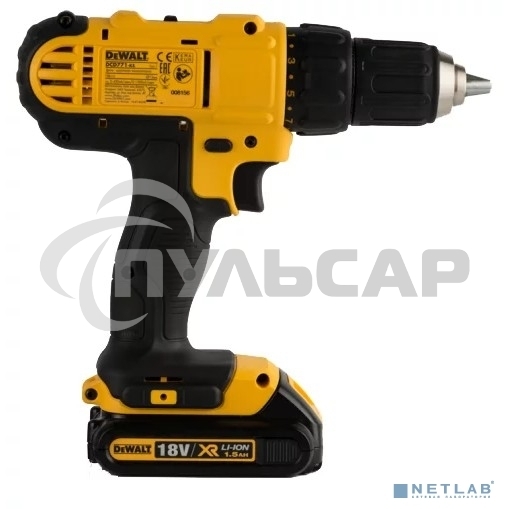 Дрель-шуруповерт DeWalt DCD771D2-KS, Аккумуляторная, 18В, 2 АКБ, Кейс