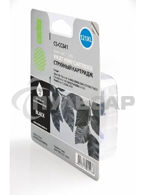 Картридж струйный Cactus CS-CC641 №121XL черный (18 мл.) для HP DJ D1663/D2563/D2663/D5563/F2423/F2483