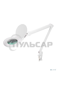 Лупа на струбцине Rexant, круглая, 5D, с подсветкой 72 SMD, сенсорный регулятор яркости, белая