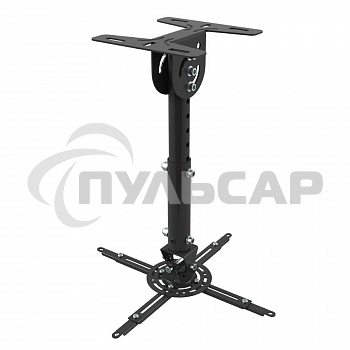 Кронштейн Wize WPA-B черный Потолочные, Макс. крепежное расстояние 260х260, макс. вес нагрузки 12 кг, Наклон,поворот °+/-15, расстояние от стены/ потолка 35-46 см