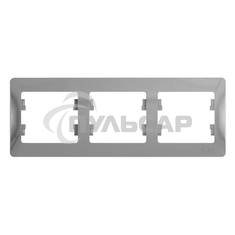Рамка 3-м Glossa горизонт. алюм. SchE GSL000303