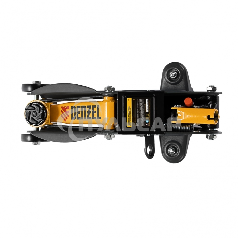 Домкрат гидравлический подкатной с фиксатором Denzel, 2 т, 130-330 мм 51153