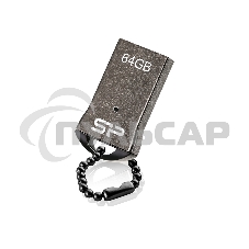 Флешка USB Silicon Power R/W 64 Gb Touch T01 SP064 GbUF2T01V1K USB 2.0 черный/серебристый