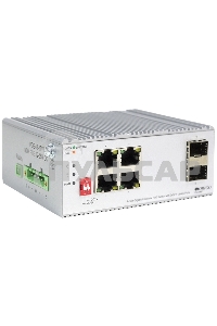 Коммутатор Unmanaged Industrial Switch 4x1000Base-T PoE, 2x1000Base-X SFP, PoE Budget 60W, Surge 4KV, -40 to 75°C