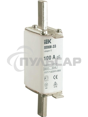Вставка плавкая ППНИ-33 100А габарит 0 ИЭК DPP20-100