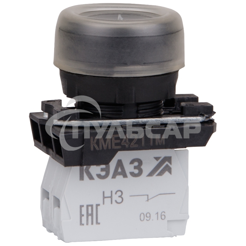 Кнопка КМЕ 4211м 1но+1нз цилиндр IP65 черный КЭАЗ 248243